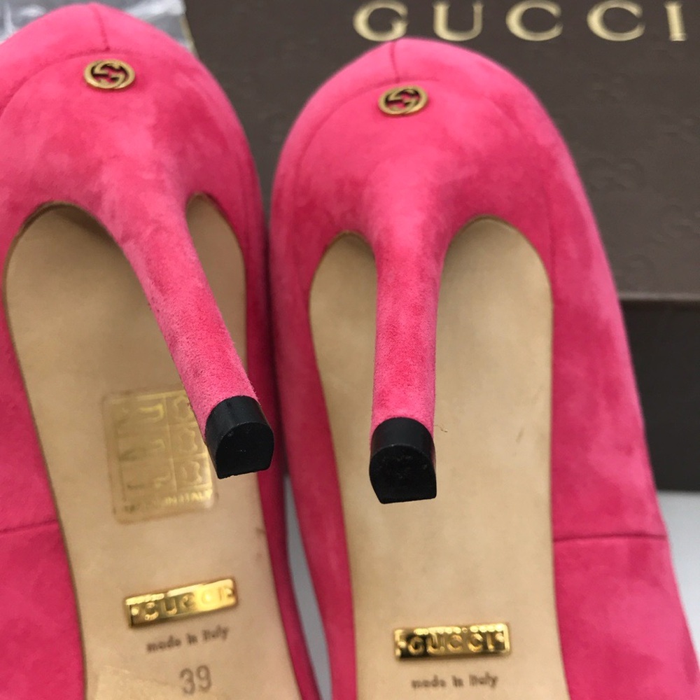 Gucci Hot Pink Suede Pumps - Picture 8 of 9